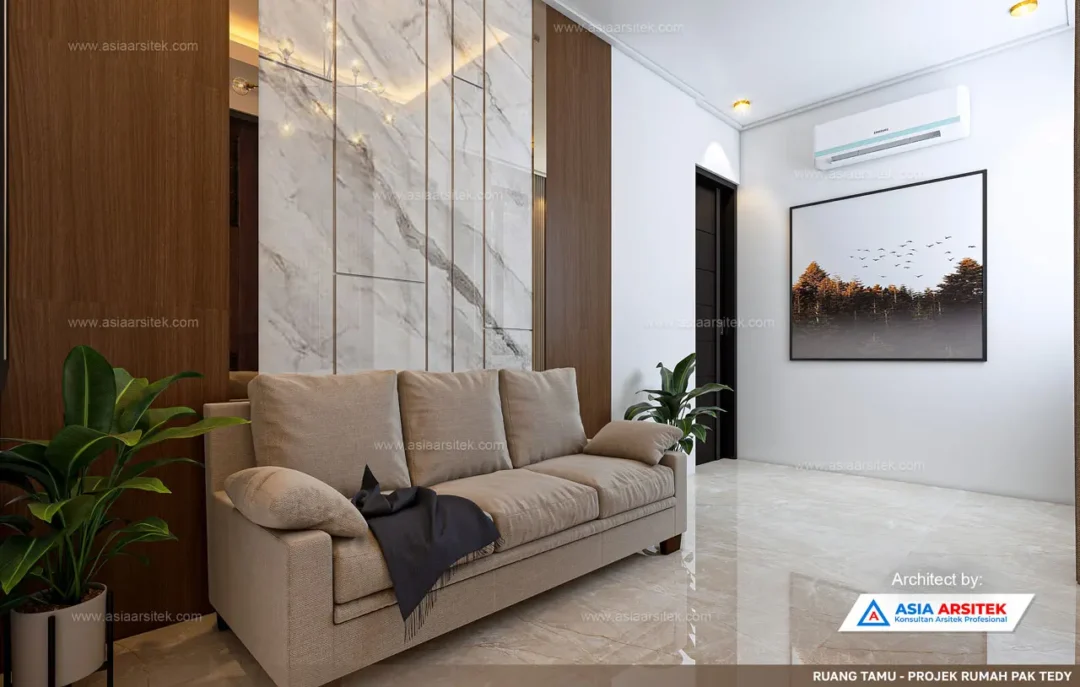 Jasa Arsitek Desain Rumah Minimalis 2 Lantai di Cipondoh Tangerang living room