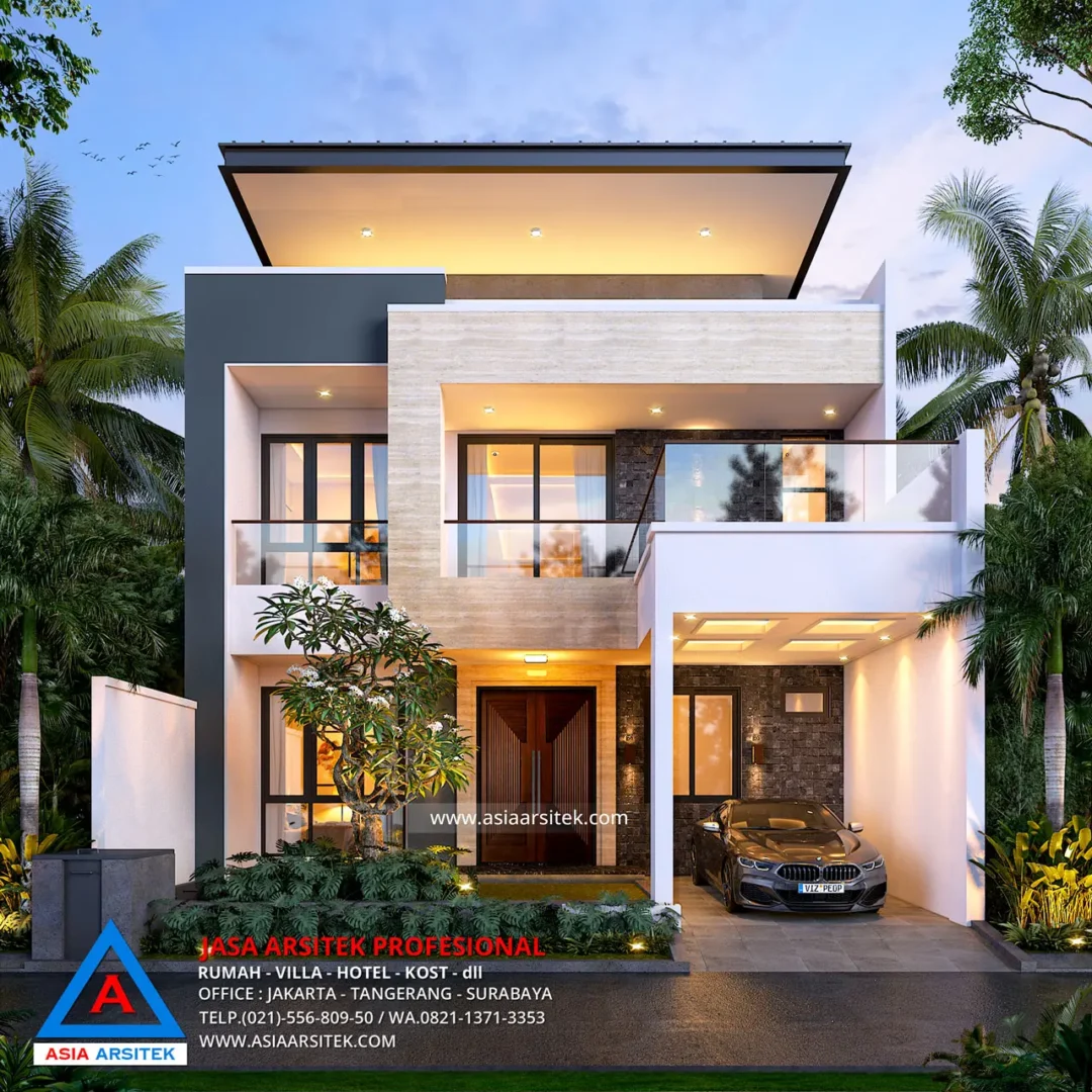 Jasa Arsitek Desain Rumah Minimalis 2 Lantai di Cipondoh Tangerang dp tp pg