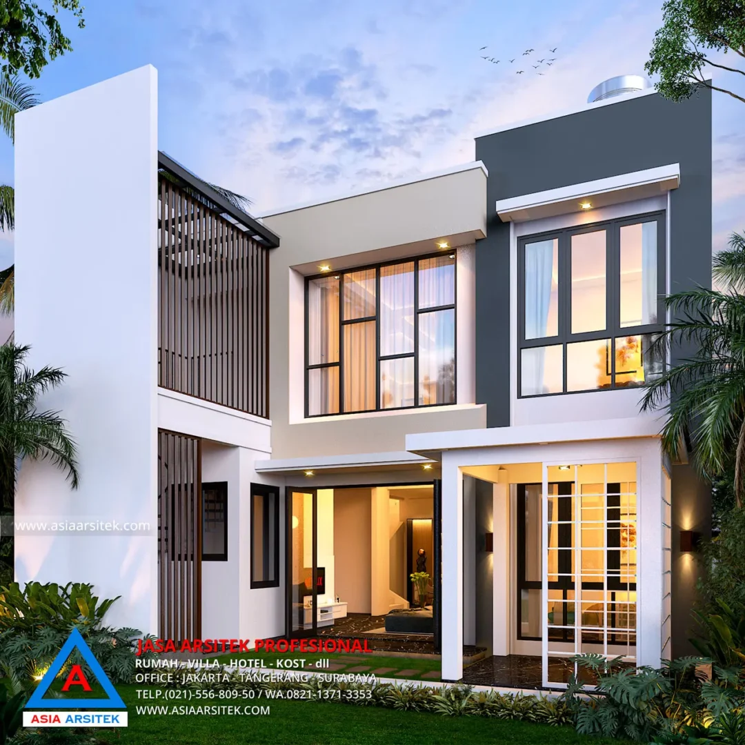 Jasa Arsitek Desain Rumah Minimalis 2 Lantai di Cipondoh Tangerang belakang