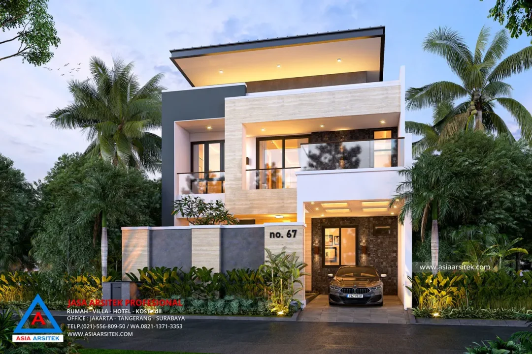Jasa Arsitek Desain Rumah Minimalis 2 Lantai di Cipondoh Tangerang fasad