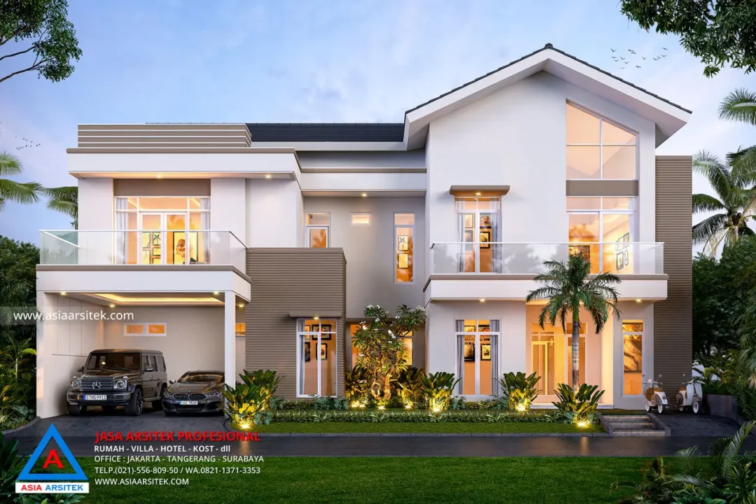 Jasa Arsitek Desain Rumah Minimalis 2 Lantai di Gresik Jawa Timur depan