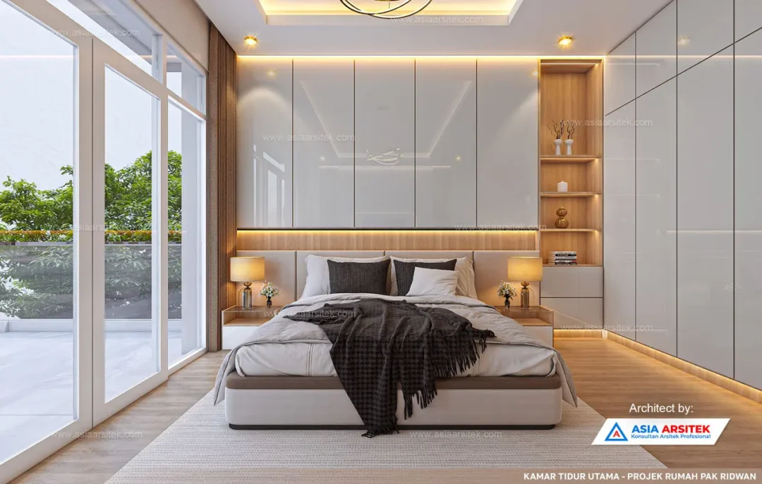 Jasa Arsitek Desain Rumah Minimalis 2 Lantai di Gresik Jawa Timur kamar utama