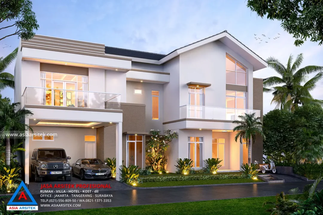 Jasa Arsitek Desain Rumah Minimalis 2 Lantai di Gresik Jawa Timur fasad