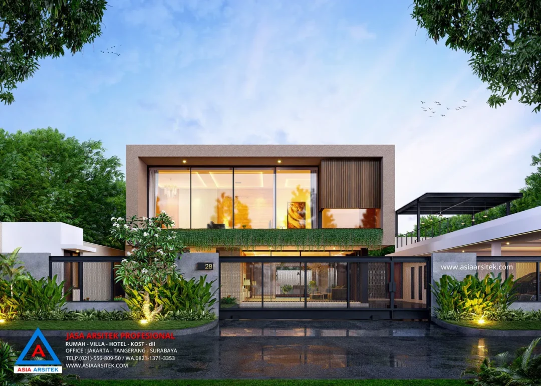 Jasa Arsitek Desain Rumah Modern 2 Lantai di Bekasi depan