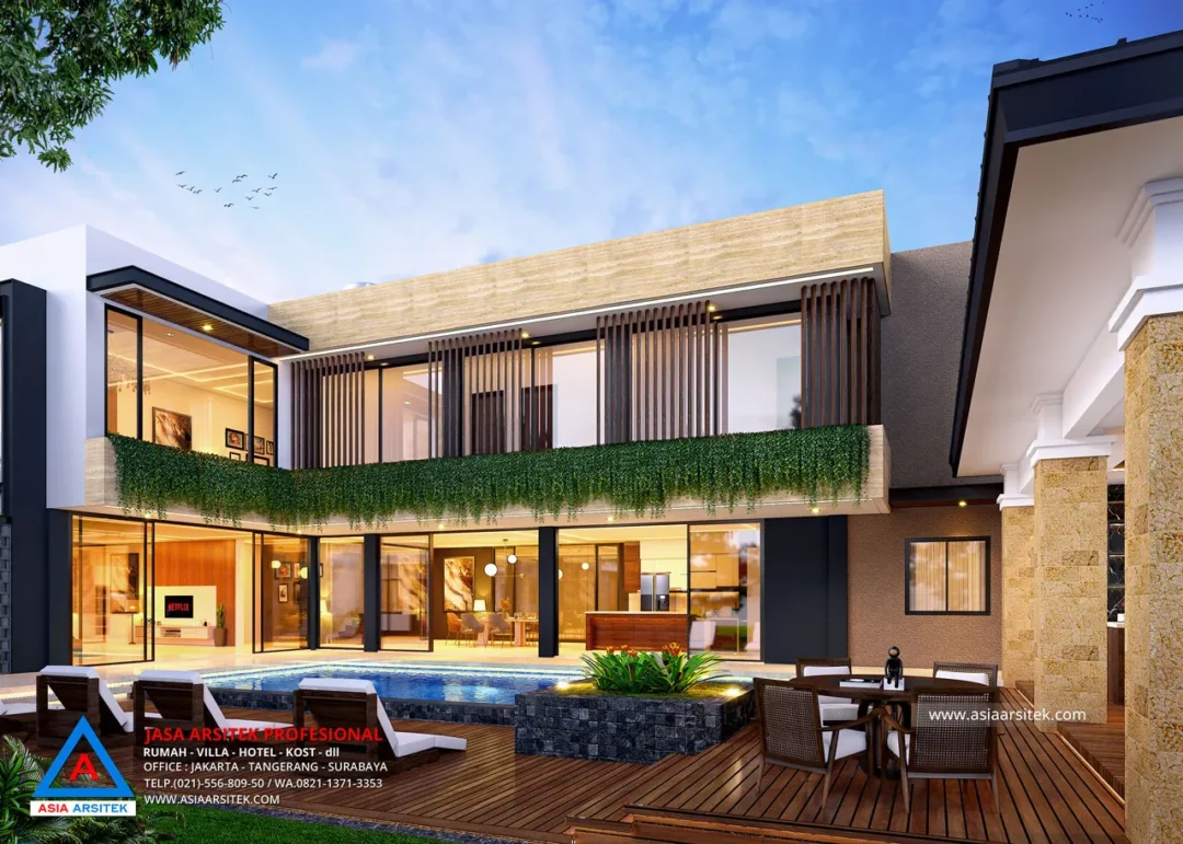 Jasa Arsitek Desain Rumah Modern 2 Lantai di Bekasi backyard