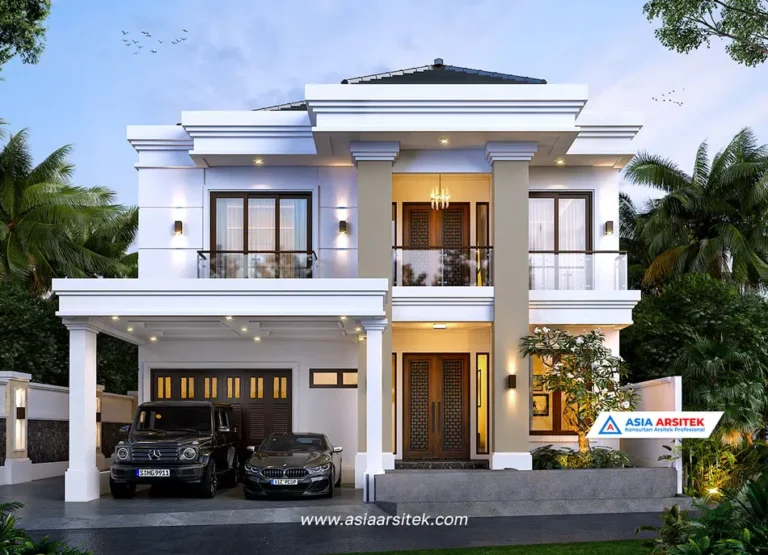 Jasa Arsitek Desain Rumah Tropis 2 Lantai di Cimanggis Depok depan