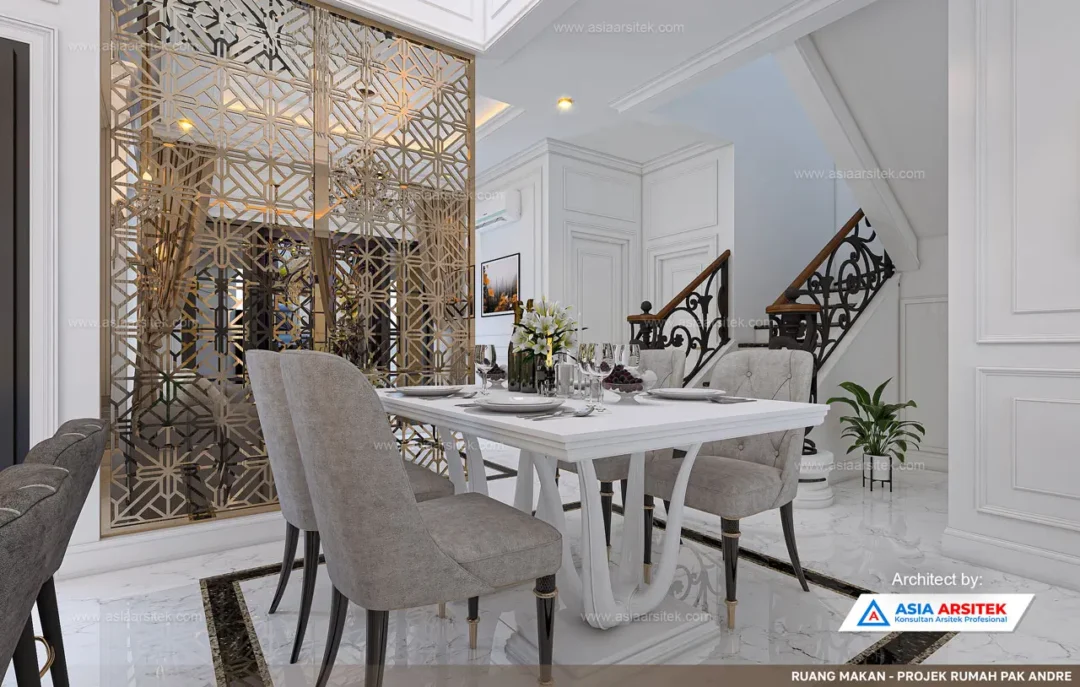 Jasa Arsitek Desain Rumah Tropis 2 Lantai di Tangerang ruang makan