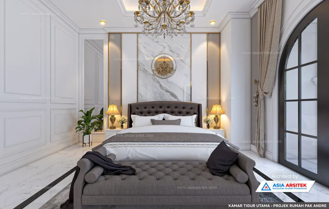 Jasa Arsitek Desain Rumah Tropis 2 Lantai di Tangerang kamar tidur utama