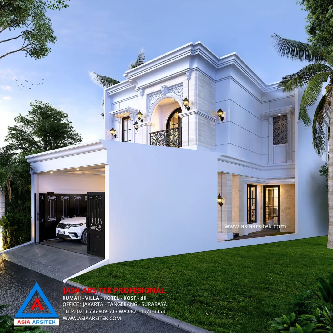 Jasa Arsitek Desain Rumah Tropis 2 Lantai di Tangerang samping