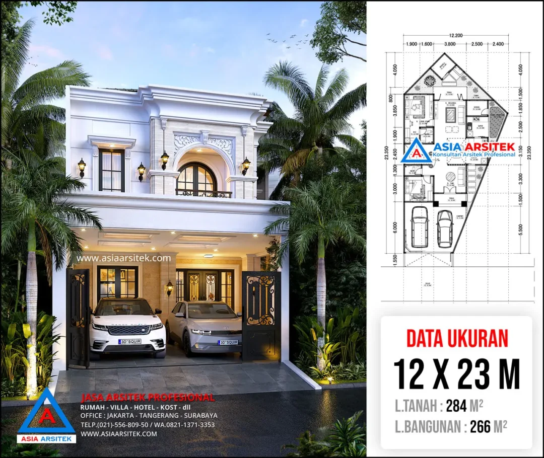 Jasa Arsitek Desain Rumah Tropis 2 Lantai di Tangerang