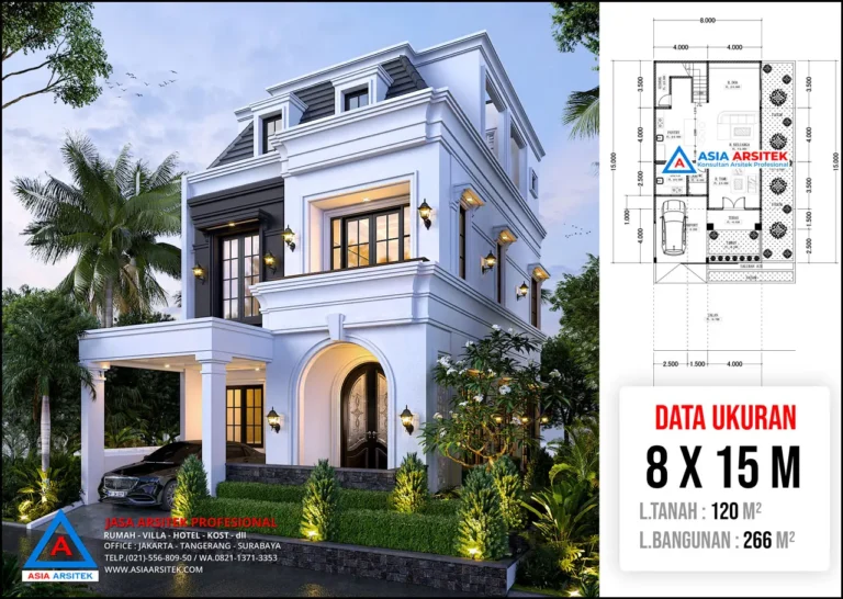 Jasa Arsitek Desain Rumah Tropis 3 Lantai di Serpong Utara Tangerang