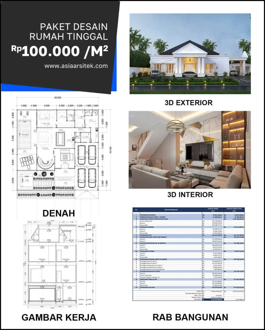 Jasa Desain Rumah di Asemrowo harga desain rumah