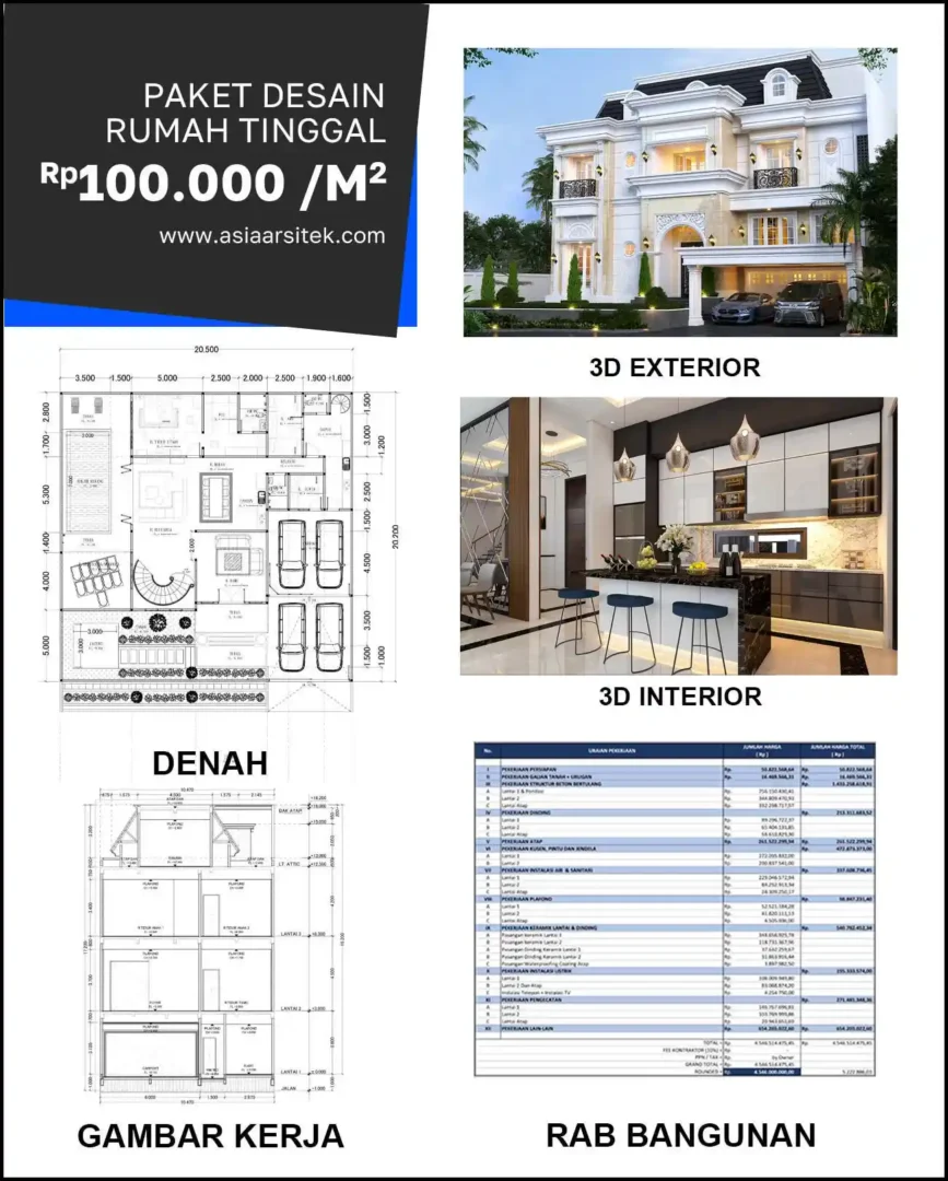 Jasa Desain Rumah di Benowo harga desain rumah