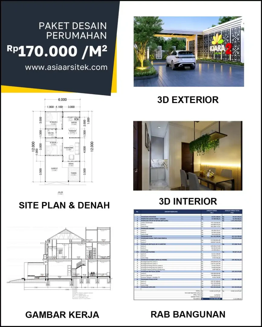 Jasa Desain Rumah di Benowo harga arsitek rumah