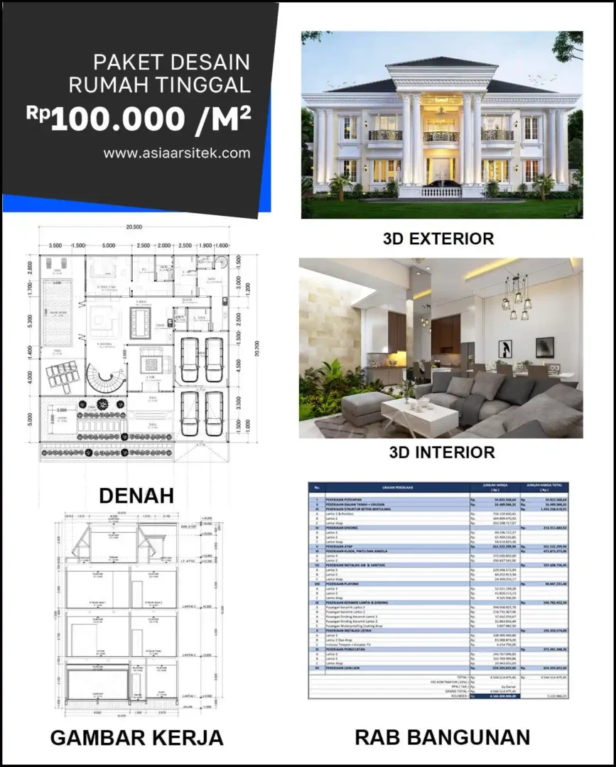 Jasa Desain Rumah di Bulak harga desain rumah