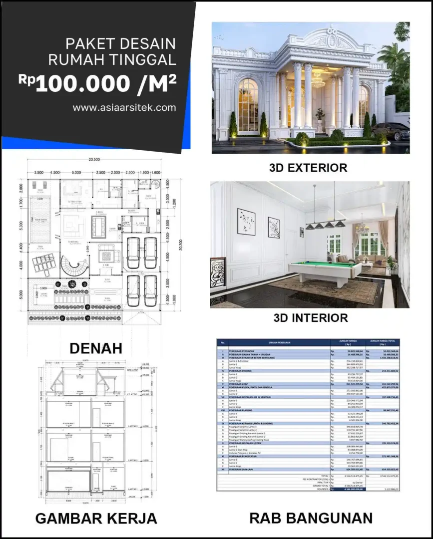 Jasa Desain Rumah di Dukuh Pakis harga desain rumah