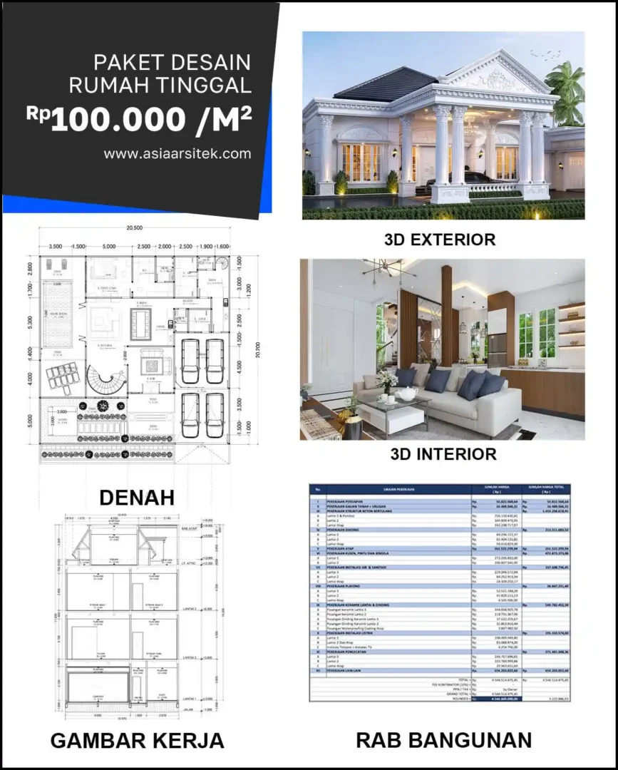 Jasa Desain Rumah di Dukuh Setro harga desain rumah