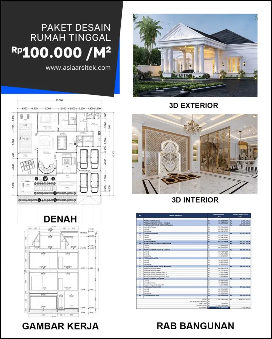 Jasa Desain Rumah di Dukuh Sutorejo harga desain rumah