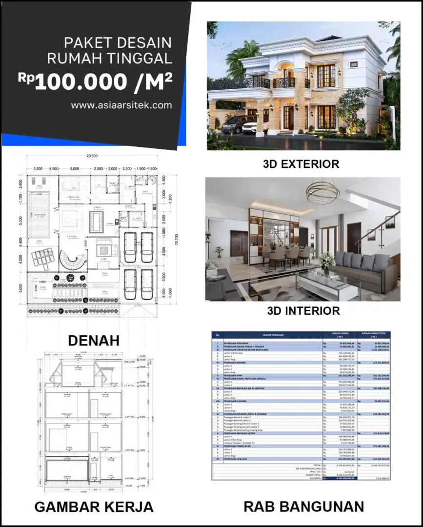 Jasa Desain Rumah di Dupak harga desain rumah