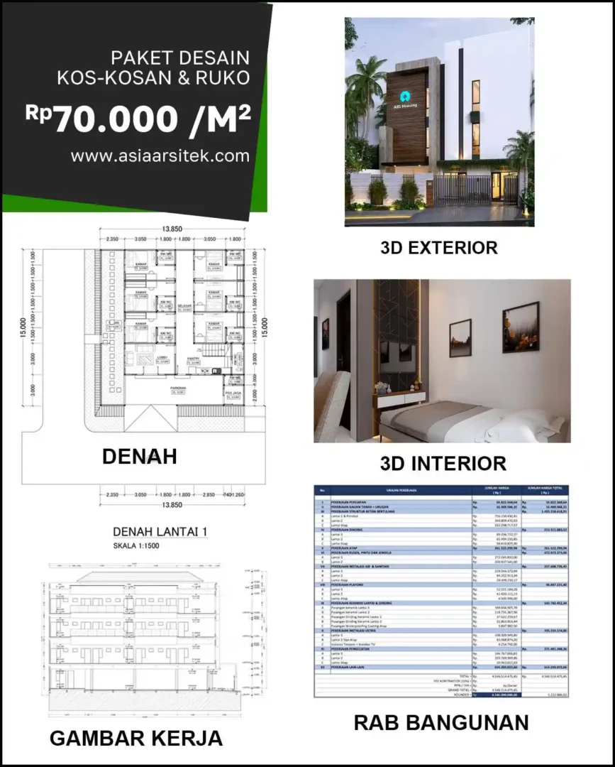Jasa Desain Rumah di Dupak biaya arsitek rumah