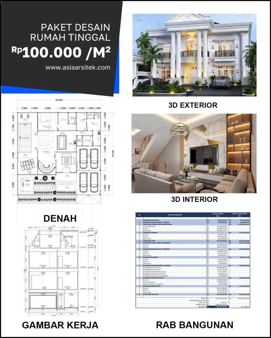 Jasa Desain Rumah di Embong Kaliasin harga desain rumah