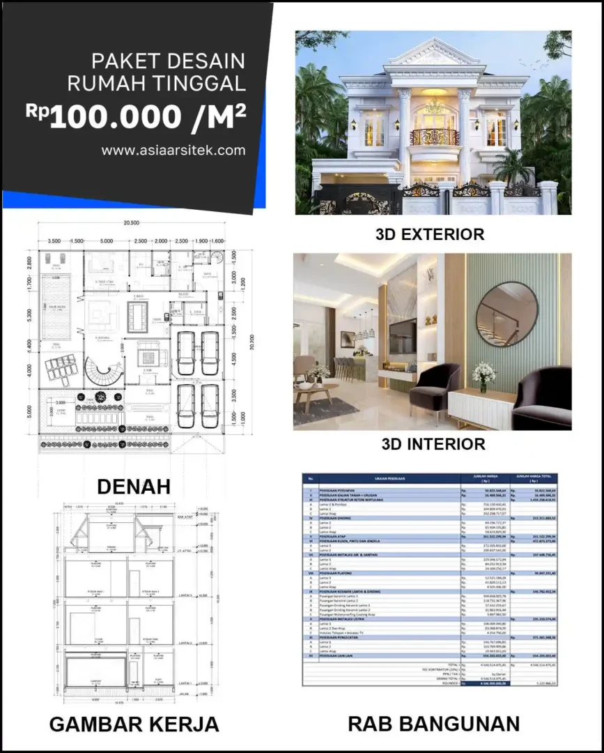 Jasa Desain Rumah di Gading harga desain rumah