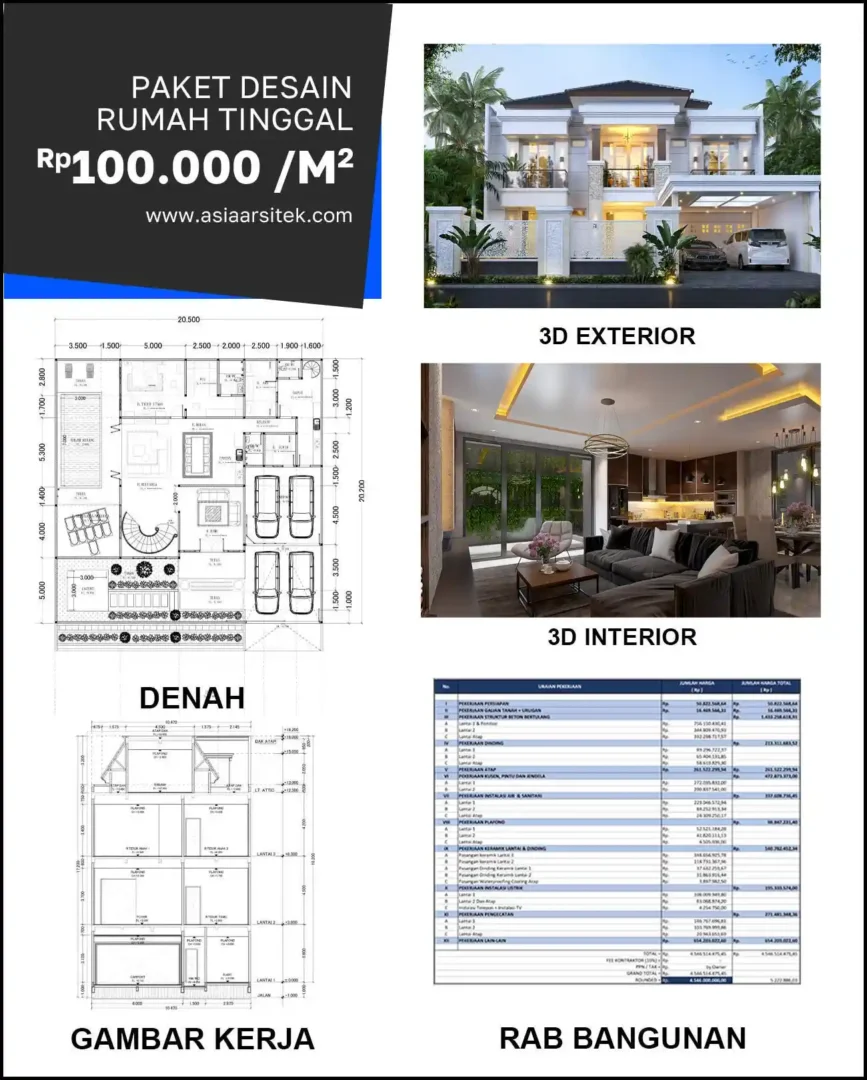 Jasa Desain Rumah di Gebang Putih harga desain rumah