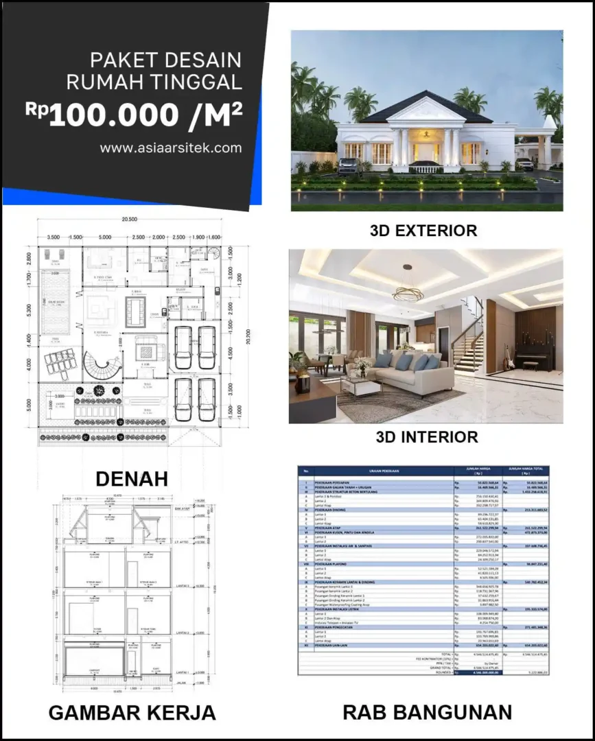 Jasa Desain Rumah di Genting Kalianak harga desain rumah