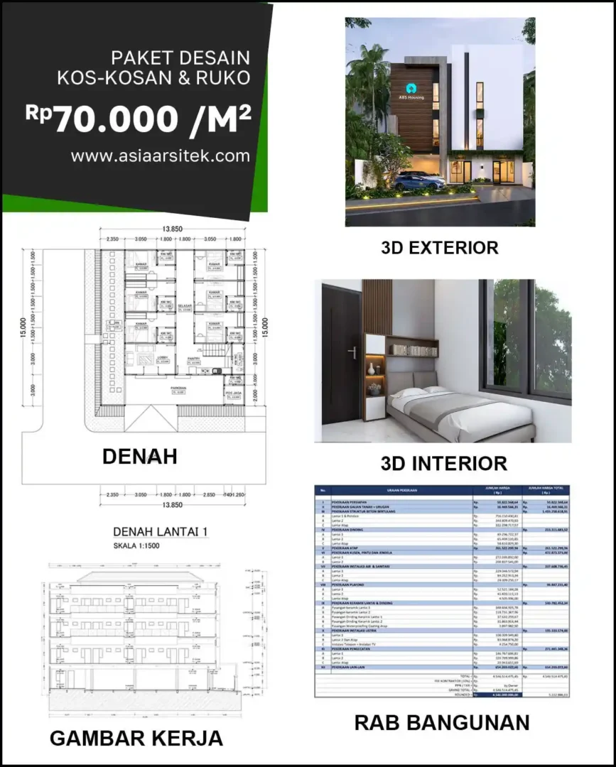 Jasa Desain Rumah di Genting Kalianak biaya arsitek rumah