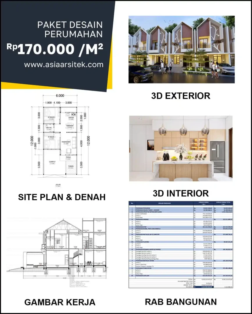Jasa Desain Rumah di Genting Kalianak harga arsitek rumah