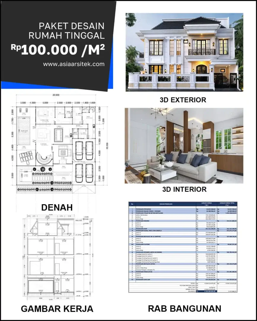 Jasa Desain Rumah di Gunung Sari harga desain rumah