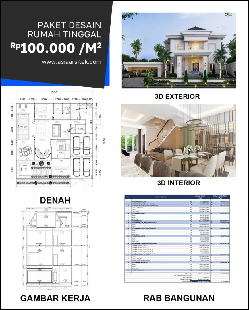 Jasa Desain Rumah di Jajar Tunggal harga desain rumah