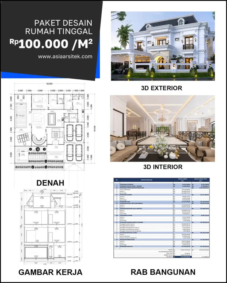 Jasa Desain Rumah di Kali Rungkut harga desain rumah
