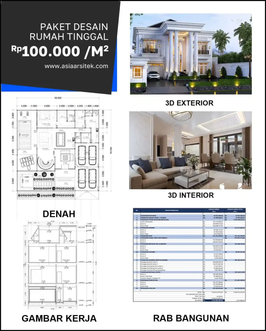 Jasa Desain Rumah di Kalijudan harga desain rumah
