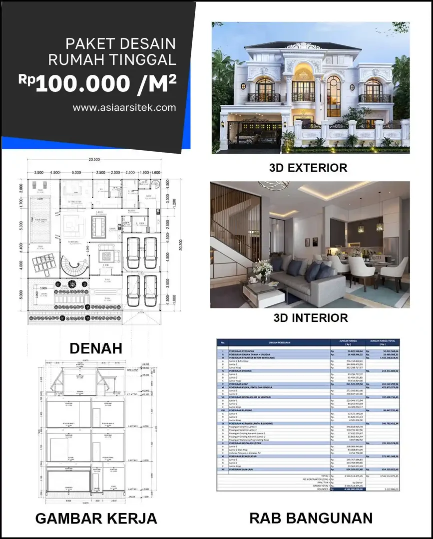 Jasa Desain Rumah di Kandangan harga desain rumah