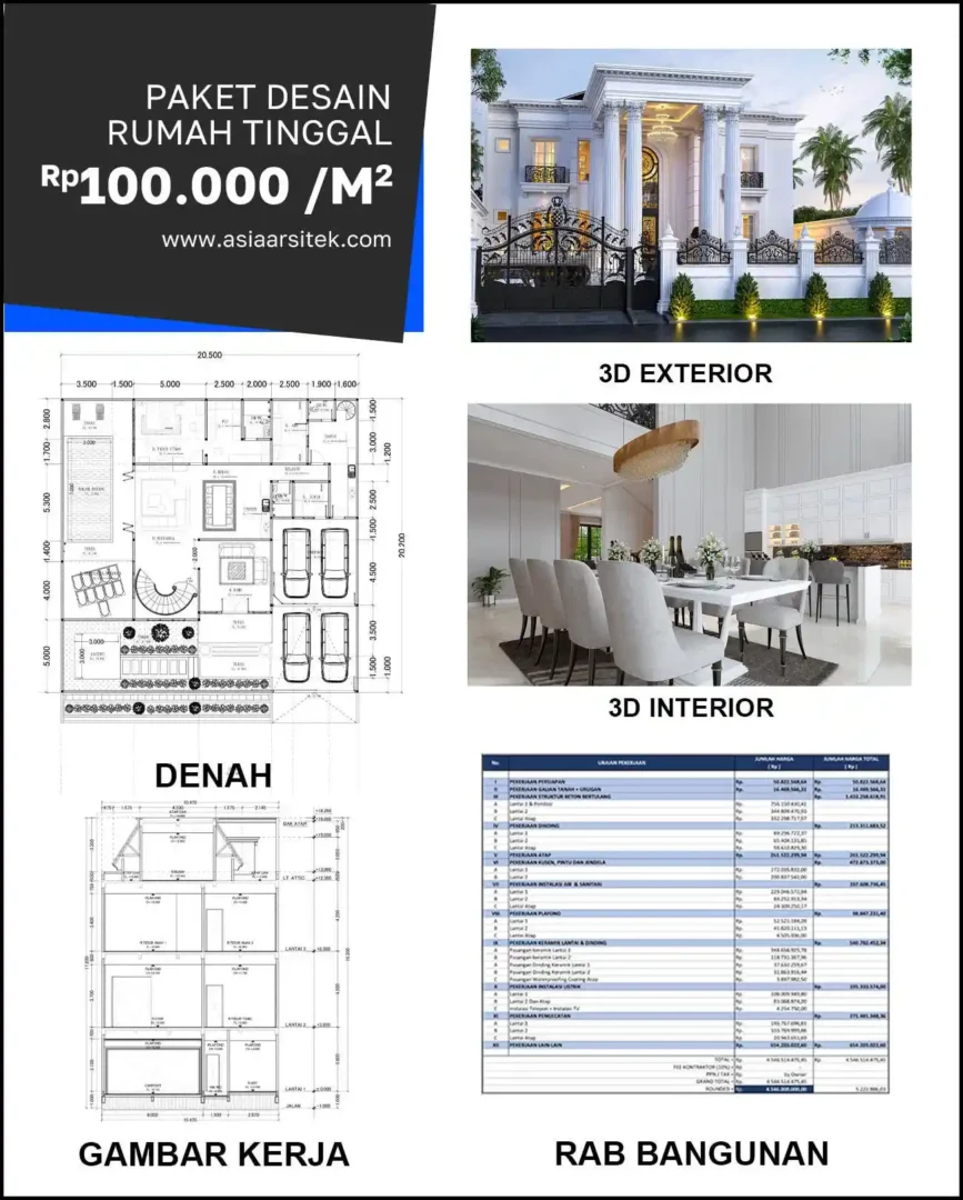 Jasa Desain Rumah di Kapas Madya harga desain rumah
