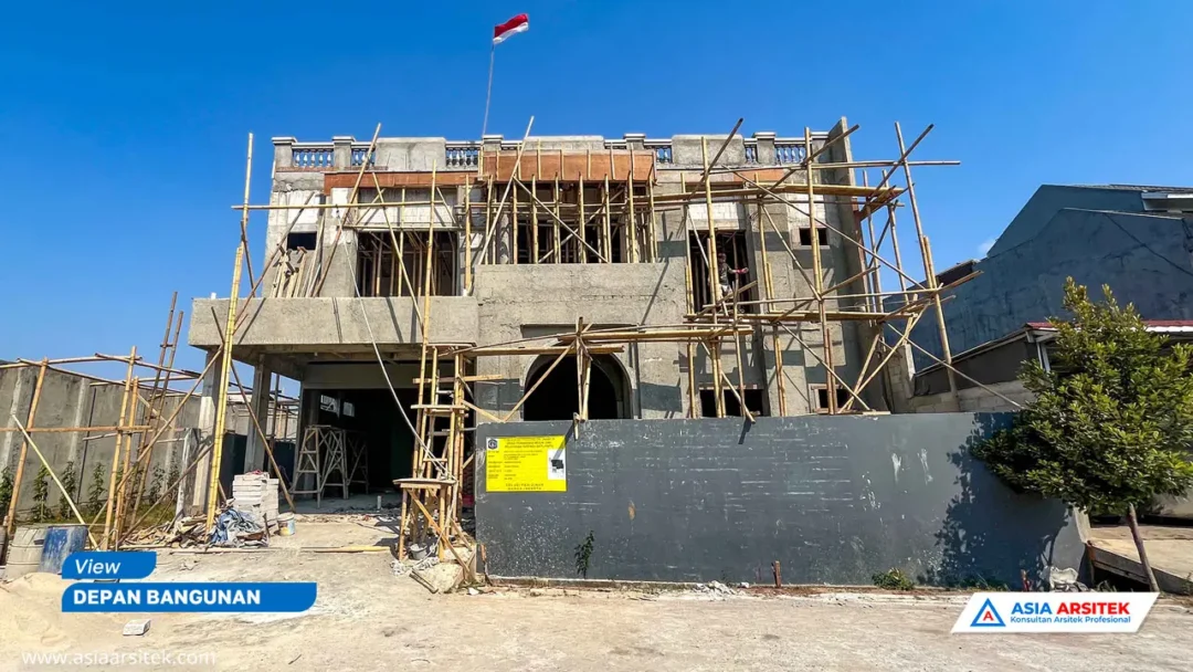 Pembangunan Rumah Tinggal Mewah 2 Lantai di Jakarta Timur tampak depan