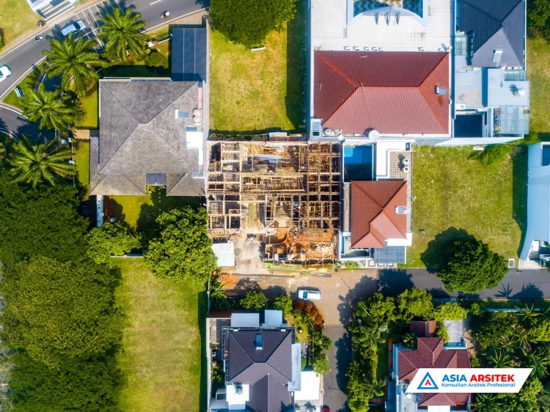 Pembangunan Rumah Tinggal Mewah Klasik 2 Lantai Di Cibubur top view