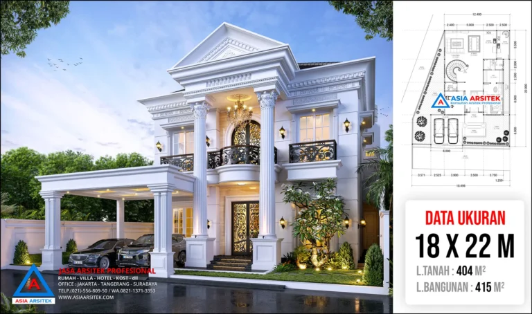 Jasa Arsitek Desain Rumah Mewah Klasik 2 Lantai di Pasar Rebo Jakarta Timur