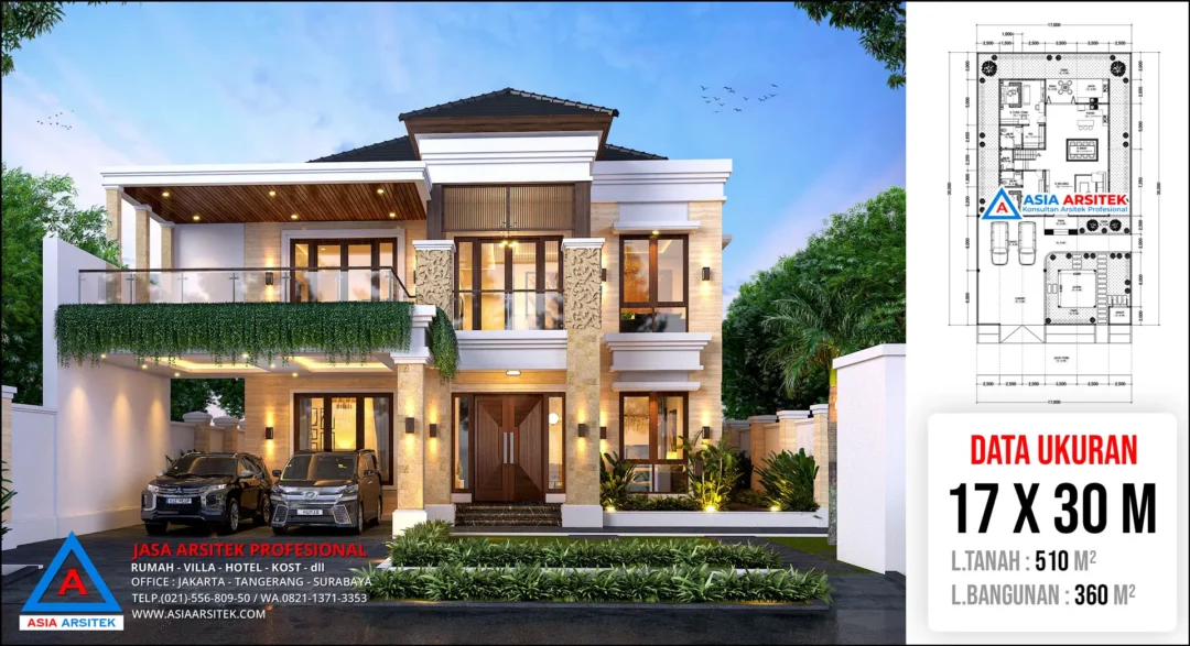 Jasa Arsitek Desain Rumah Mewah Tropis 2 Lantai di Bali
