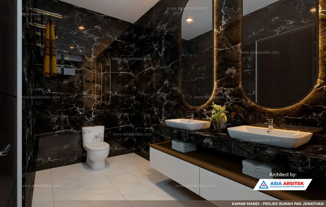 Jasa Arsitek Desain Rumah Minimalis Modern 2 Lantai di Bekasi kamar mandi