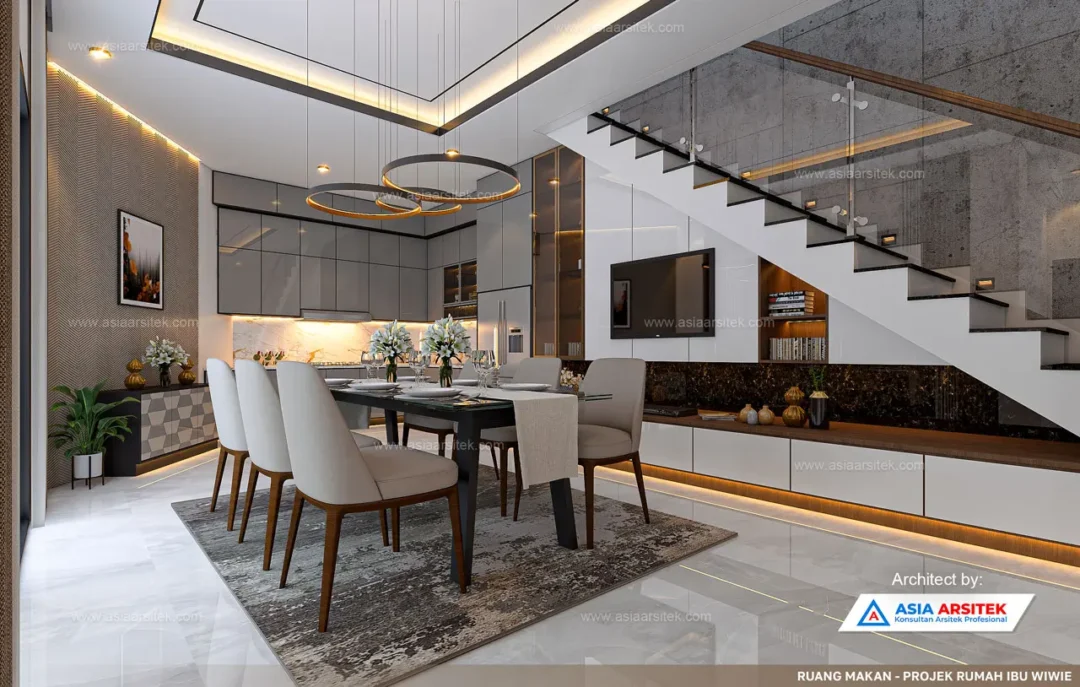 Jasa Arsitek Desain Rumah Minimalis Modern 2 Lantai di Cengkareng Jakarta Barat makan pantry
