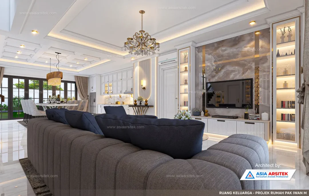 Jasa Arsitek Desain Rumah Tropis 2 Lantai di Ciputat Timur Tangerang Selatan family room