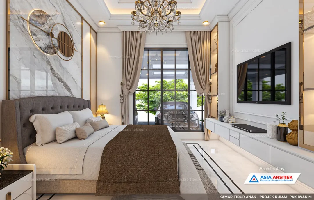 Jasa Arsitek Desain Rumah Tropis 2 Lantai di Ciputat Timur Tangerang Selatan kamar tidur anak
