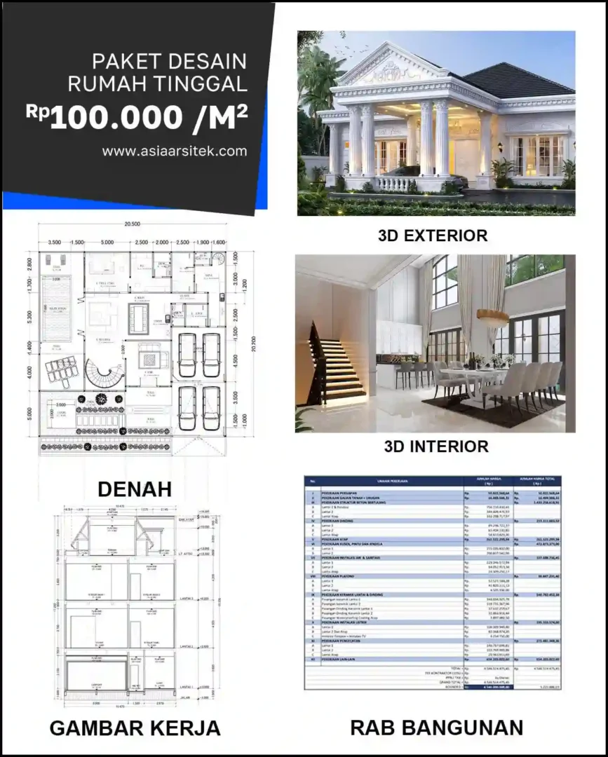 Jasa Arsitek Rumah di Cisalak harga desain rumah
