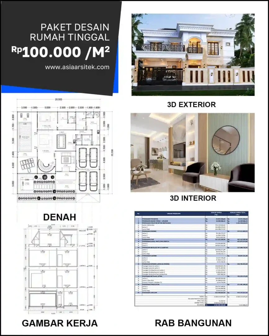 Jasa Arsitek Rumah di Curug harga desain rumah
