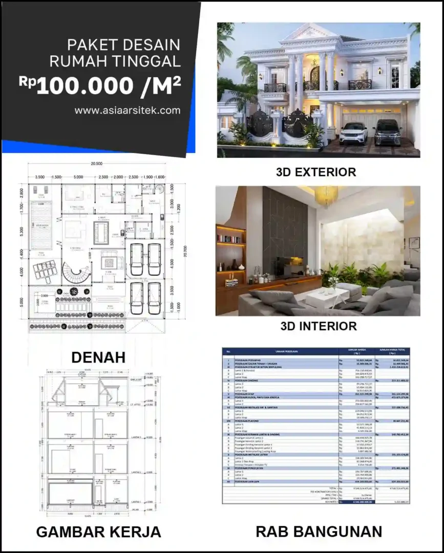 Jasa Arsitek Rumah di Depok Jaya harga desain rumah