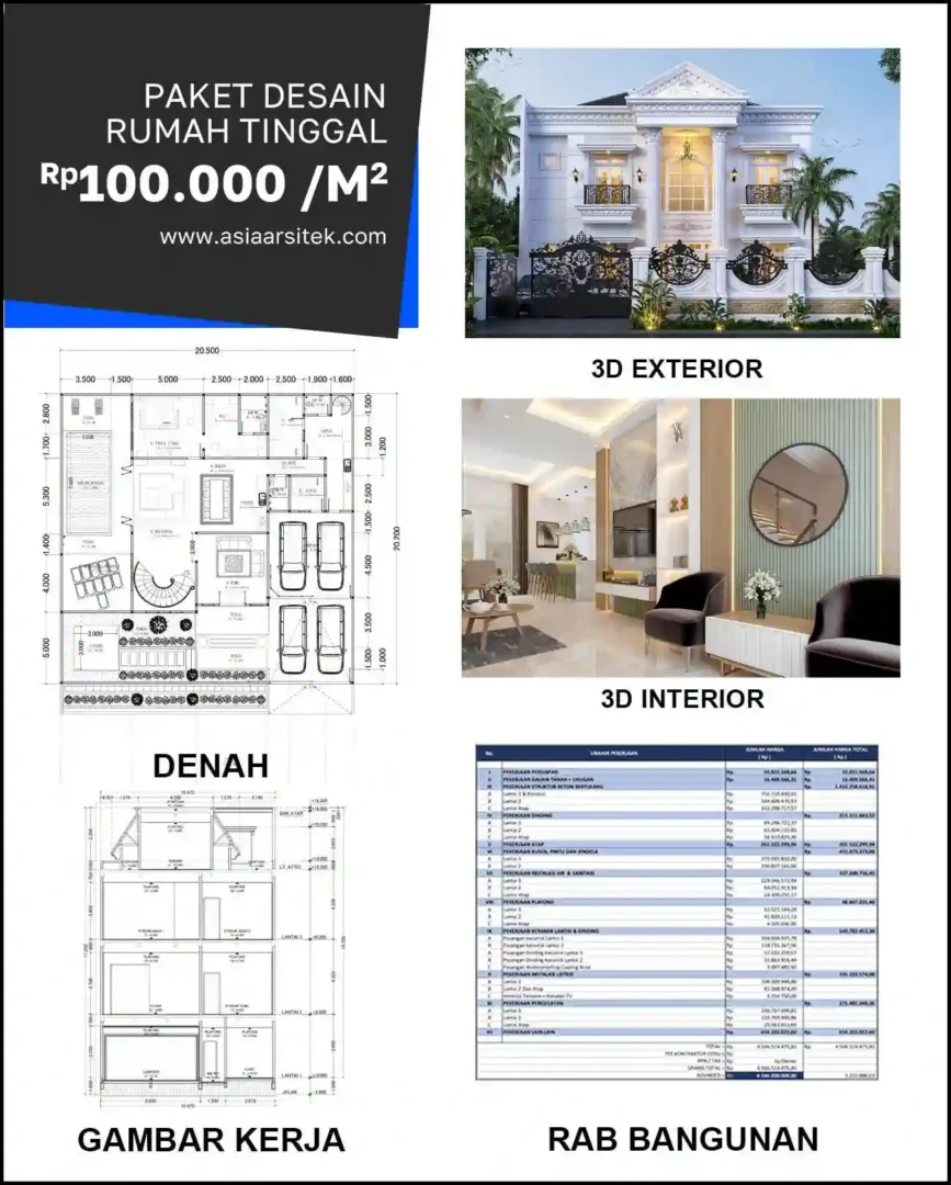 Jasa Arsitek Rumah di Durenmekar harga desain rumah