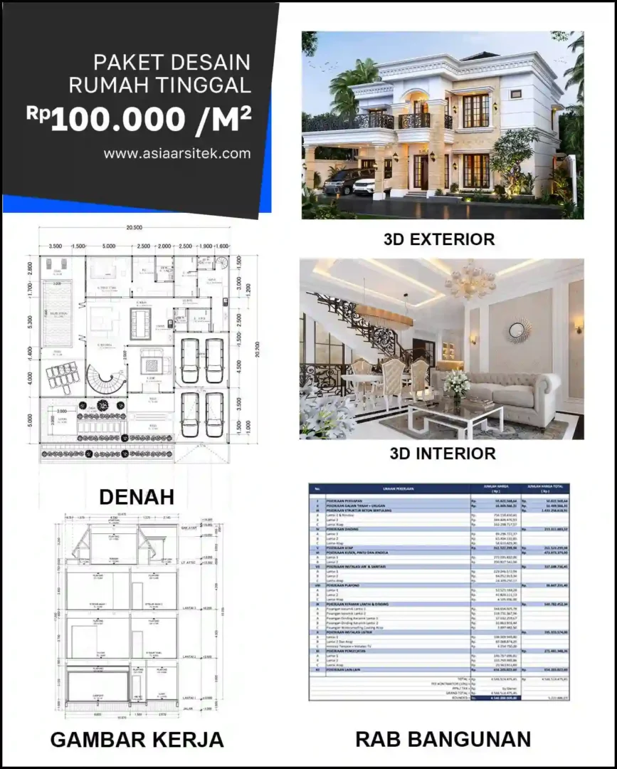 Jasa Arsitek Rumah di Grogol harga desain rumah
