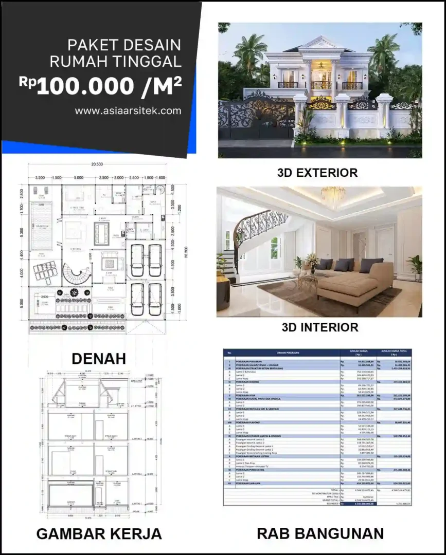 Jasa Arsitek Rumah di Kalimulya harga desain rumah